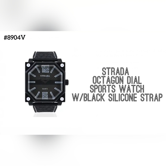 Strada octagon dial sports watch w/silicone strap, NWB..$18 - Picture 1 of 4